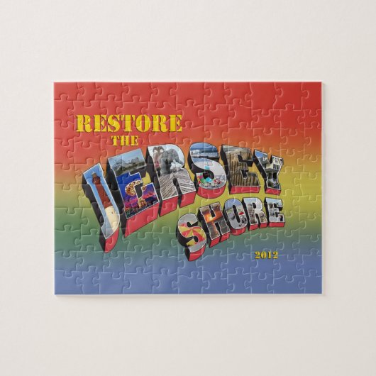 Reconstituez le puzzle de rivage du Jersey et (Horizontal)