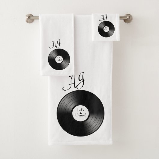 Record Album Monogrammed Bad Handdoek (Insitu)