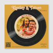 Record Fotomagneet Bewaar de datum QR Groovy Brown (Voorkant)