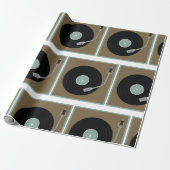 Record Player Cadeaupapier (Uitgerold)