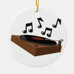 Record Player Keramisch Ornament