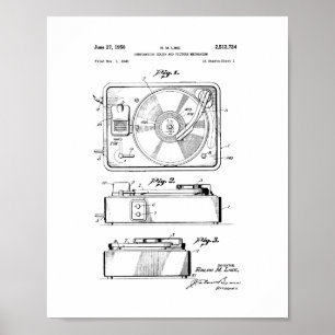 Record Player-patent Poster