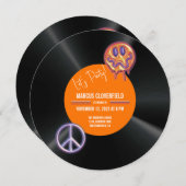  record retro 50th Birthday Kaart (Voorkant / Achterkant)