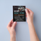 Record selecteren, muziekwinkel Adverteren Flyer (Hand)