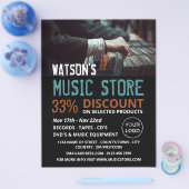 Record selecteren, muziekwinkel Adverteren Flyer (Enkel)