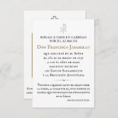 Recordatorio Memorial Kaart (Voorkant / Achterkant)