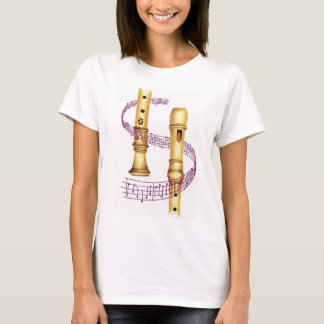 Recorder en muziek t-shirt