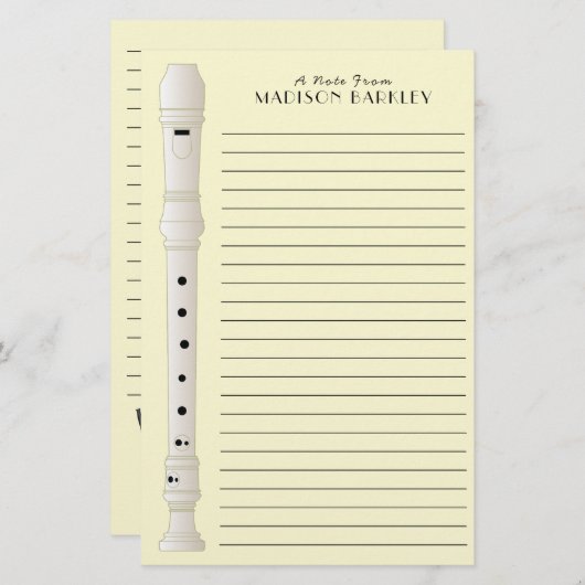 Recorder Music Teacher Musician Band Briefpapier (Voorkant / Achterkant)