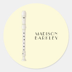 Recorder Music Teacher Musician Band Ronde Sticker
