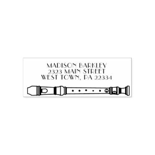 Recorder Music Teacher Musician Band Zelfinktende Stempel