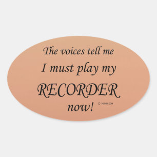 Recorder stemmen zeggen moet ovaal Sticker afspele