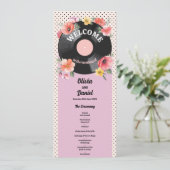 Records Bloemen Bruiloft Menu Ceremonie Details (Staand voorkant)