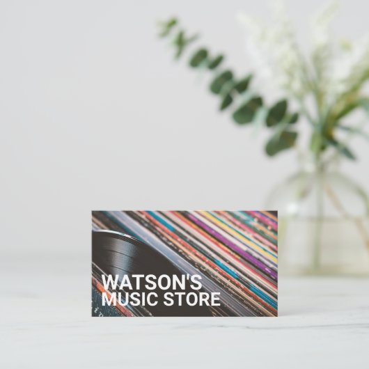 Records, muziekwinkel visitekaartje (Staand voorkant)