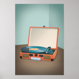  recordspeler met vinylrecord poster