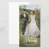 Recouvrement classique | Carte photo mariage Merci (Devant / Derrière)