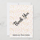 Recouvrement rose et or Carte de remerciements per (Devant)