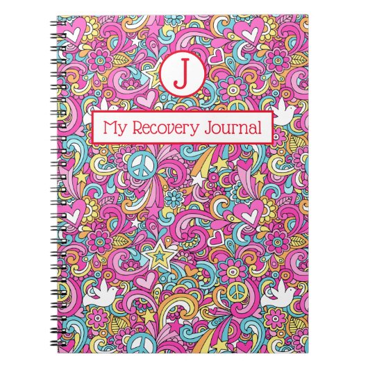 Recovery Journal Peace & Love Notitieboek (Voorkant)
