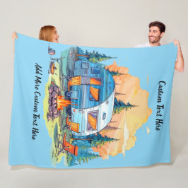 Recreatievoertuig kampeer kampvuur aanpassen fleece deken