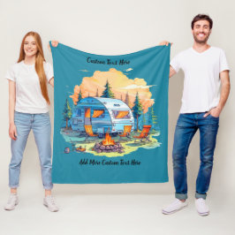 Recreatievoertuig kampeer kampvuur aanpassen fleece deken