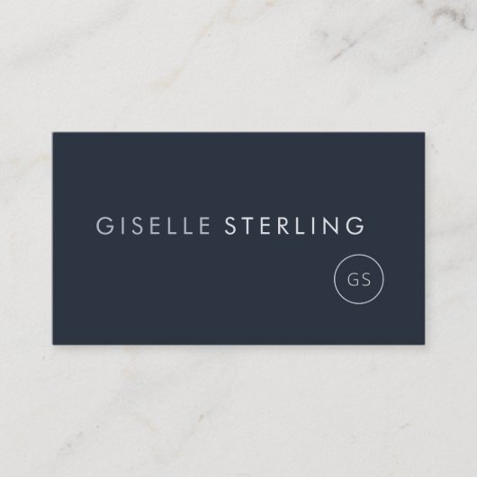 Recruiter Luxe Marine Blauw Modern Elegant Visitekaartje (Voorkant)