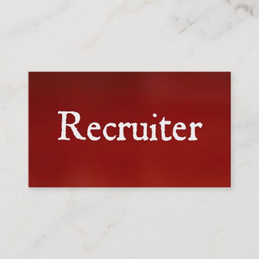Recruiter rood Visitekaartje (Voorkant)