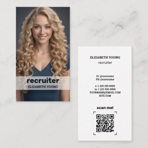 Recruitment Custom Foto en QR Visitekaartje