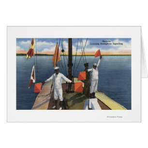 Recruits Learning Semaphore Signaling - US Navy