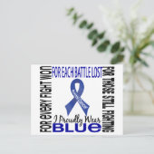 Rectaalkanker I Trots Draag Blauw 2 Briefkaart (Staand voorkant)