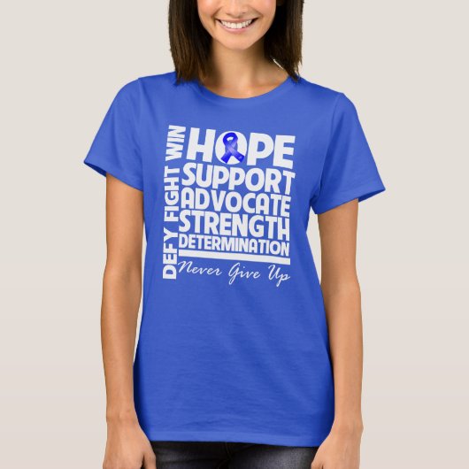 Rectale Cancer Hope Support Sterkte T-shirt (Voorkant)
