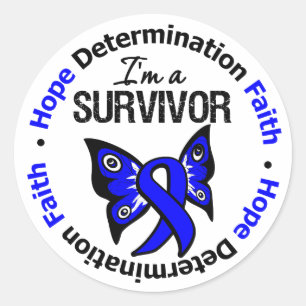 Rectale kanker Survivor Hope Determination Faith Ronde Sticker