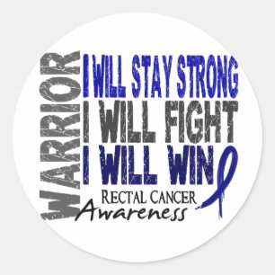 Rectale kanker warrior ronde sticker