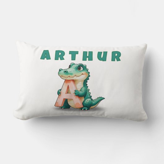 Rectangle A est pour Alligator – Coussin personnalisé avec l (Recto)