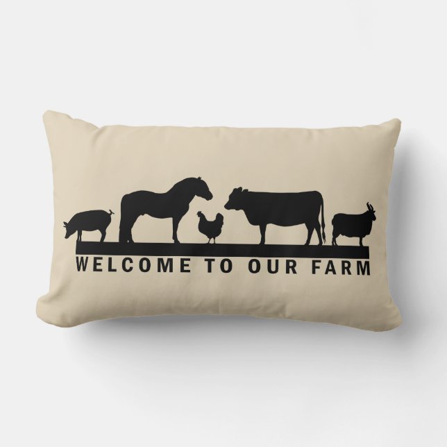Rectangle Accueil à notre coussin lombaire de ferme (Recto)