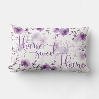 Rectangle Accueil Sweet Home Coussin à lancer floral - Doubl