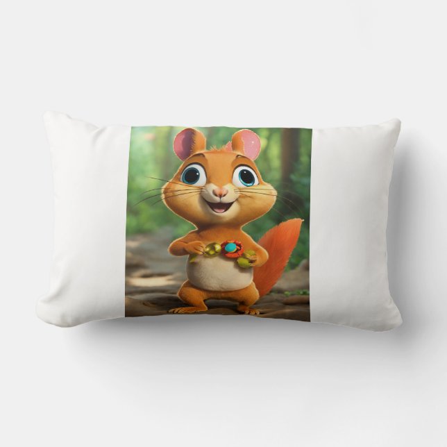 Rectangle Adorable Chipmunk Forest Baby Coussin Designs (Recto)