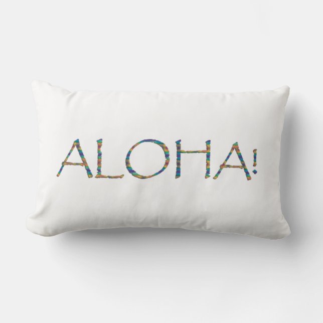 Rectangle "Aloha !" Coussin Lumbar de conception personnalis (Recto)