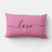 Rectangle AMOUR | Coussin Lombaire Réversible Rose et Noir (Verso)