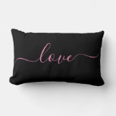 Rectangle AMOUR | Coussin Lombaire Réversible Rose et Noir (Recto)