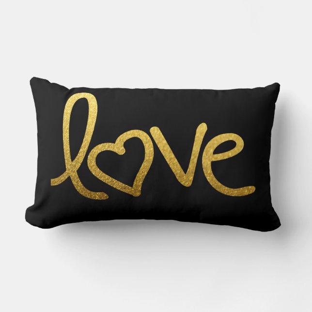 Rectangle amour d'or avec le coussin de coeur (Recto)