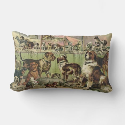 Rectangle Amoureux de les chiens Lumbar Coussin (Recto)