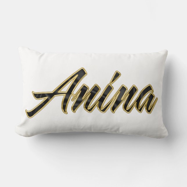 Rectangle Anina noir or Lettre Coussin Deco (Recto)