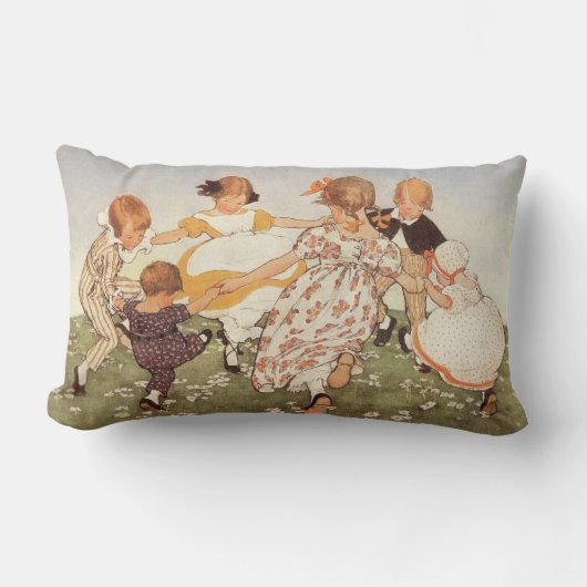 Rectangle Anneau-UN-Rond un coussin de comptine de Rosie (Recto)