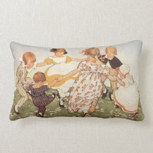 Rectangle Anneau-UN-Rond un coussin de comptine de Rosie