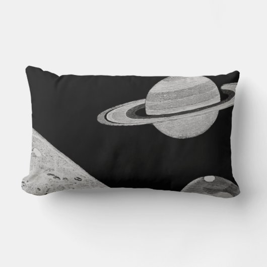 Rectangle Anneaux de Saturn/de coussin lombaire noir et (Recto)