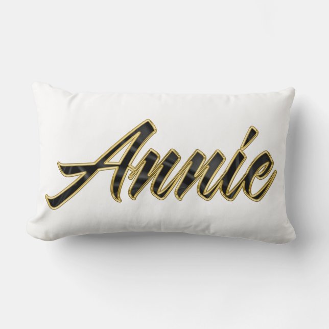 Rectangle Annie lettrage noir Coussin Deco (Recto)