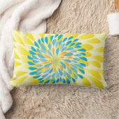 Rectangle Aqua Lime et Jaune Moderne Fleur Coussin Floral (Couverture)