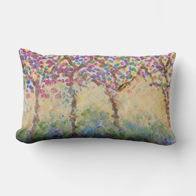 Rectangle Arbres impressionnistes sur coussin (Recto)