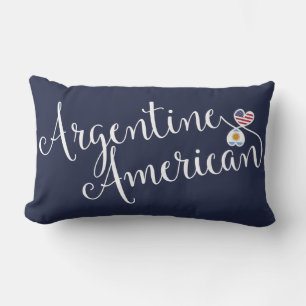 Rectangle Argentine Américain Coeurs Enmêlés Jeter Coussin