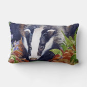 Rectangle Art animal original de coussin de blaireau (Verso)