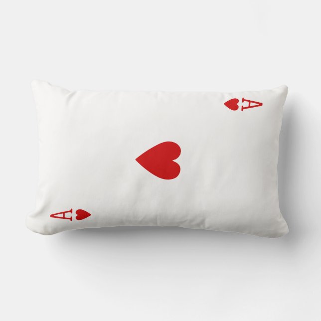 Rectangle As de coussin de carte de jeu de coeurs (dos de (Recto)